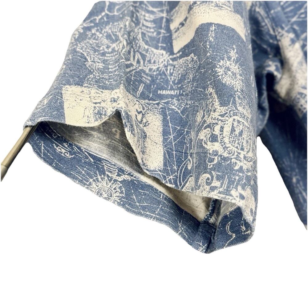 Columbia Blue Button Camp Shirt LG Maui Lahaina Hawaii Island Pacific Postcards‎ - Picture 4 of 7